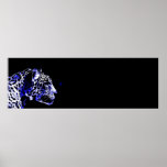 Black & Blue Jaguar Pop Art Poster<br><div class="desc">Black & Blue Jaguar Head Poster - Jaguar Portrait Posters Prints - Pop Art Jaguar Image - Big Wild Cats - The Head of the Jaguar - Face of Jaguar</div>