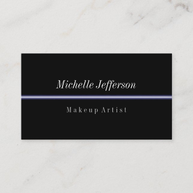 Black Blue Light Classical Trendy Business Card (Front)