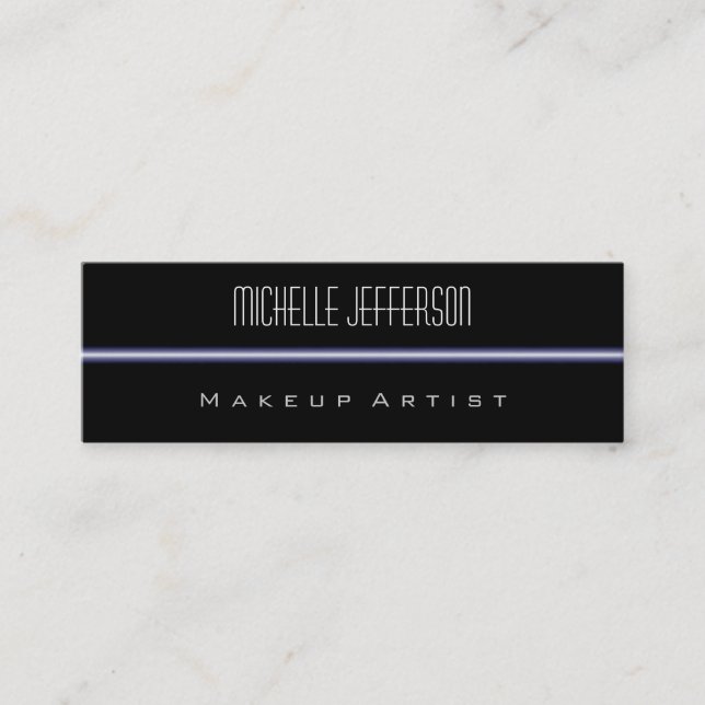 Black Blue Light Standard Slim Size Business Card (Front)