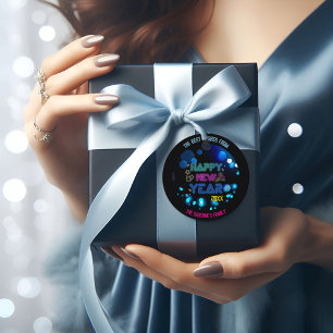 Black & Blue Midnight Sparkle Neon Glow New Year Favour Tags