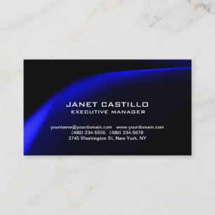 Black Blue Modern Professional Personal Simple Business Card
