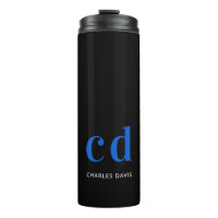 Black blue monogram initials name