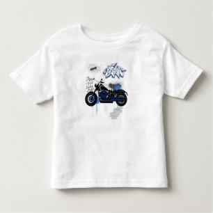 Black & blue motorbike graffiti grey toddler T-Shirt