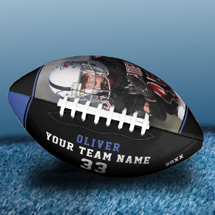 Black Blue Name Number Team Photo Football