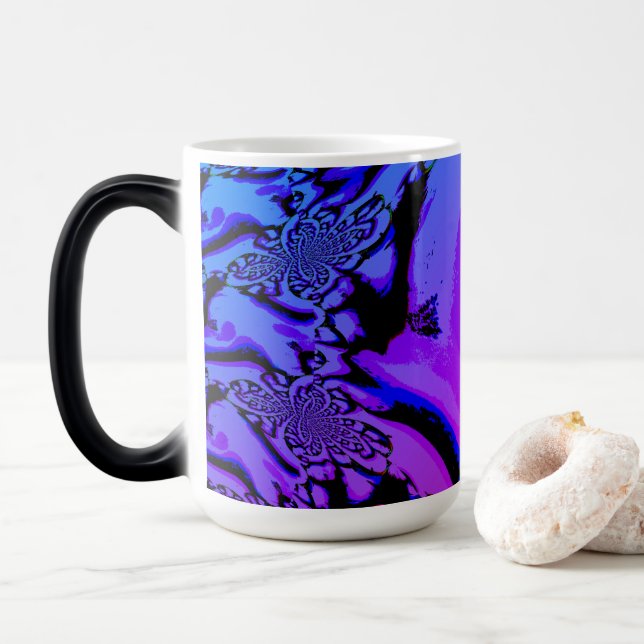 Black Blue Pink Purple Morphing Mug (With Donut)