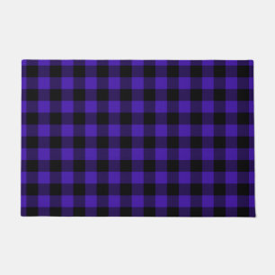 Black & Blue Plaid Checked - Doormat