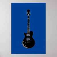 Black Blue Pop Art Electric Guitar