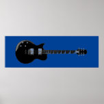 Black Blue Pop Art Electric Guitar Print<br><div class="desc">Musical Instruments Graphic Designs Illustrations</div>