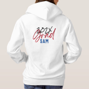 Black Blue Red Gold Foil Grad Year Custom Chic Hoodie