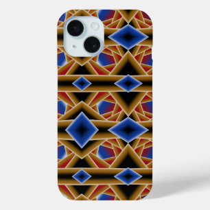 Black Blue Red Gold Ombre Abyss Abstract Art iPhone 15 Case
