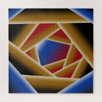 Black Blue Red Gold Ombre Abyss Abstract Art