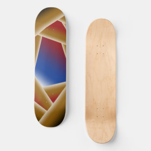 Black Blue Red Gold Ombre Abyss Abstract Art  Skateboard