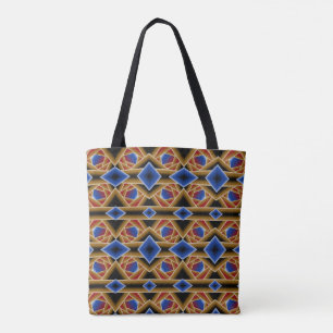 Black Blue Red Gold Ombre Abyss Abstract Art Tote Bag