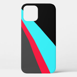 Black Blue Red Grey Pattern iPhone 12 Case