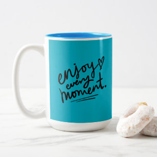 Black Blue Simple Motivational Quote Mug
