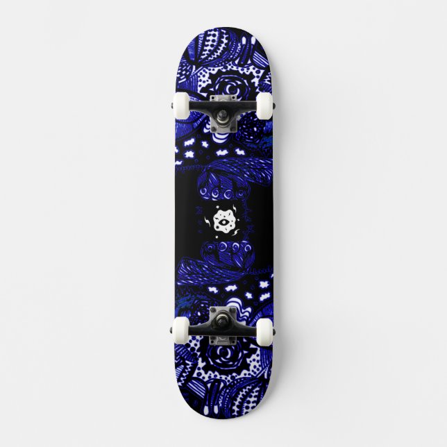Black Blue Skateboard (Front)