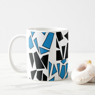 Black Blue Stained Glass Pattern Coffee Mug