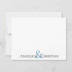 Black Blue Stripes Couples Personalised Stationery Card