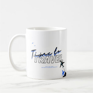 Black Blue Travel Theme Coffee Cup