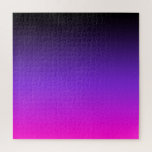 Black Blue Violet and Neon Pink Ombre Jigsaw Puzzle<br><div class="desc">A challenging puzzle with a tricolor gradient or ombre design: black,  blue violet and neon pink.
You can also add a personalised text,  monogram letter,  or photo to the design.
If you transfer this to another gift,  the seamless tile option might work for your needs.</div>