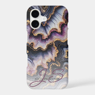 Black Blue Violet Purple Gold Marble Art Pattern