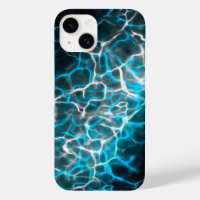 Black, Blue White Lightning Water Reflection