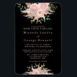 Black Blush Pink Painted Florals Wedding Invite Magnet<br><div class="desc">You will love these mix and match collection pieces,  some elements are different which include,  black and blush pink watercolor botanical peonies flowers on an elegant black background. On the back of the cards only have a with blush pink peonies flowers. Perfect for all your wedding venues. Enjoy!</div>