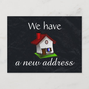 Black Board Chalk Board Retro Change of Address Announcement Postcard