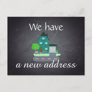 Black Board Chalk Board Retro Change of Address Announcement Postcard