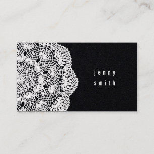 Black Board & Lace Doily Fashion Business Cards
