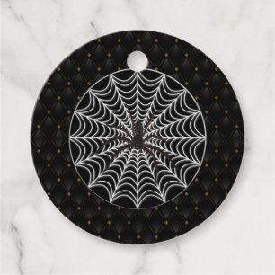 Black Boarder White Spider Web Black Spider Favour Tags