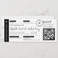 Black Boarding Pass Travel Destination Wedding