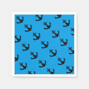Black Boat Anchor Napkin