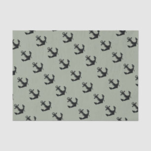 Black Boat Anchor Pattern Tissue Paper