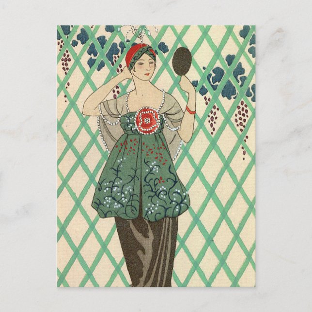 Black Bodice by George Barbier Postcard (Front)