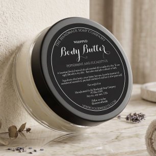 Black Body Butter Product Cosmetics Jar Label