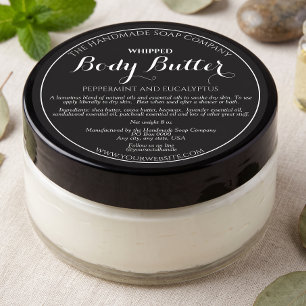 Black Body Butter Product Cosmetics Jar Label