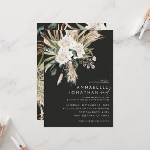 Black bohemian botanical modern elegant foliage