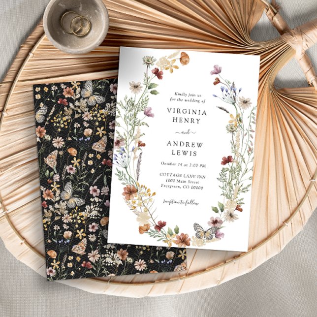 Black Boho Wedding Invitation (Creator Uploaded)