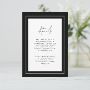 Black Bold Border Modern Wedding Enclosure Card
