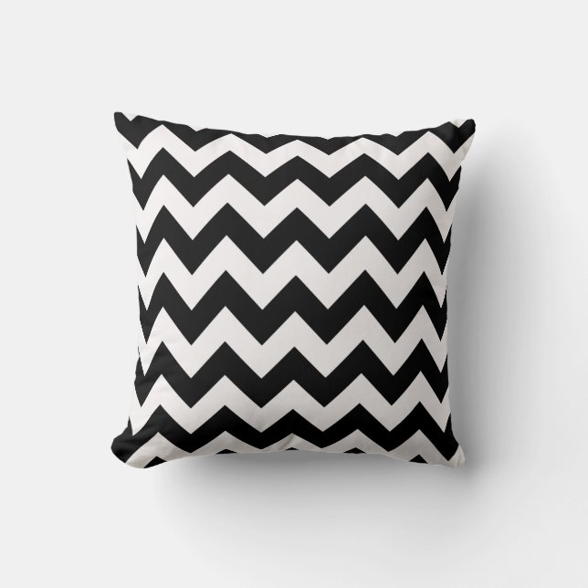 Black Bold Chevron Cushion (Front)