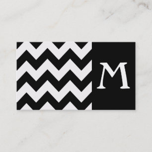 Black Bold Chevron Monogram Business Card
