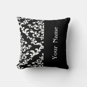 Black Bold Damask w/ name @ Emporiomoffa Cushion