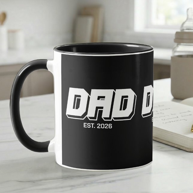 Black Bold Established New Dad Gift Mug (Creator Uploaded)