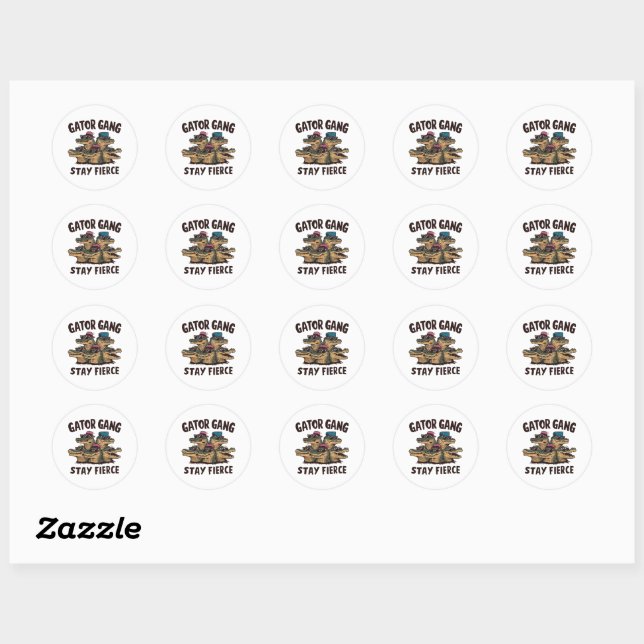 Black Bold Gator Gang Sticker (Sheet)