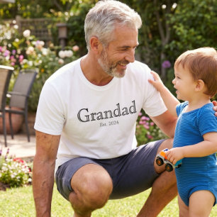 Black Bold Minimal Grandad Established  T-Shirt
