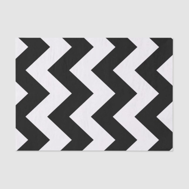 Black Bold Mod Chevron Tissue Paper (Front)
