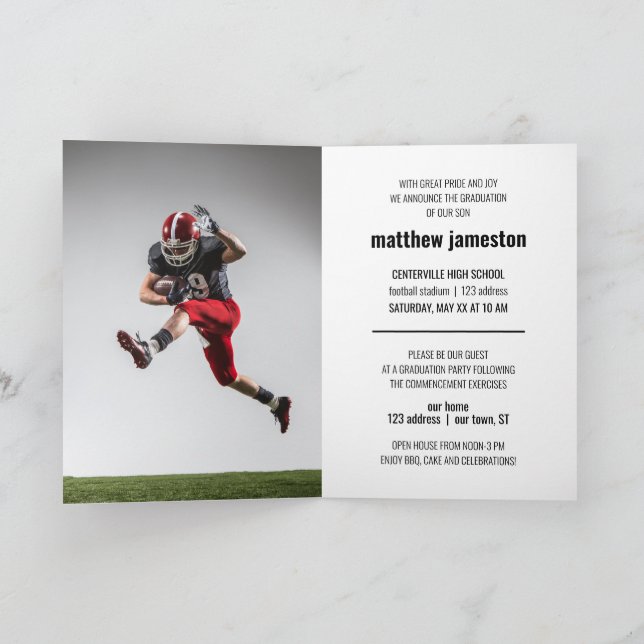Black Bold & Modern Photo Graduation Invitation (Inside)