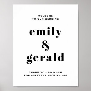 Black Bold Retro Typography Wedding Welcome Poster