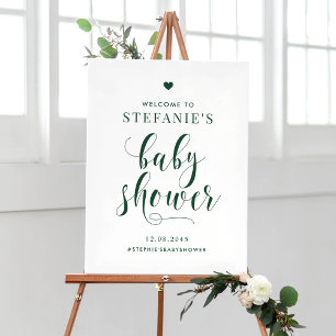 Black Bold Script Baby Shower Welcome Sign